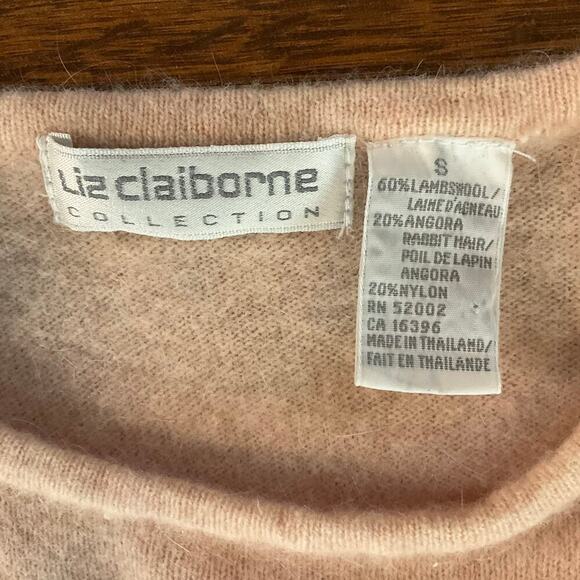 Liz Claiborne VTG Crewneck Angora Wool Long Sleeve Women Pullover Sweater Size S - Picture 3 of 5